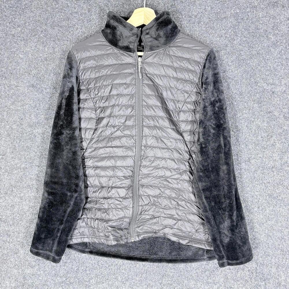 32 Degrees Jacket Women XL Black Full Zip Fleece Down Long Sleeve Lined Casual